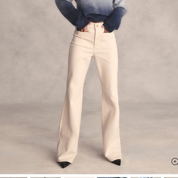 J crew heather ecru High-rise flare jean - Picture 1 of 6